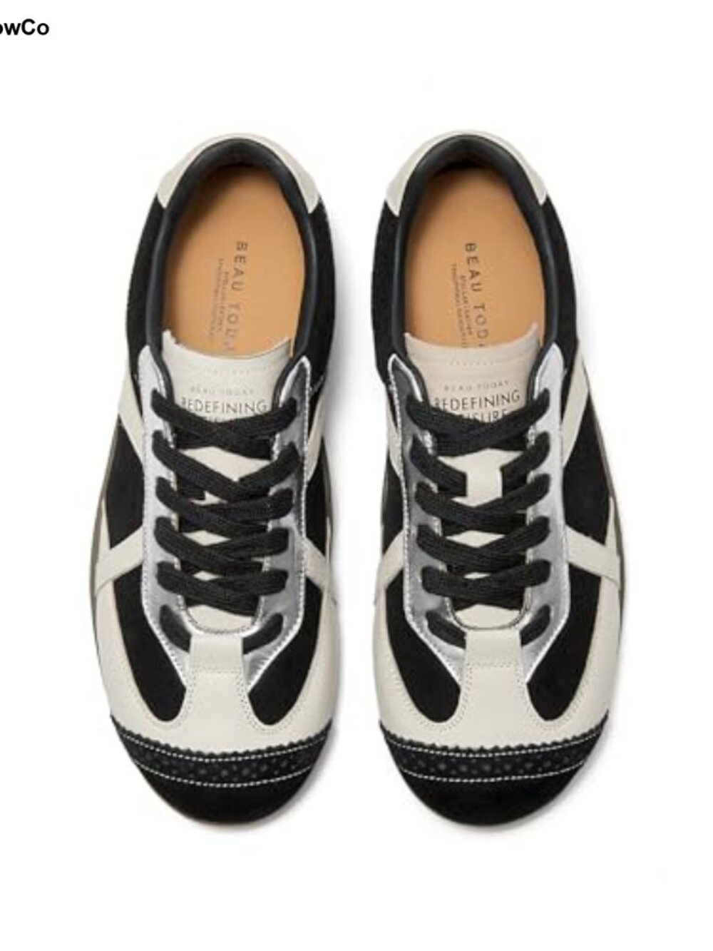 Leather Platform Sneakers Brogue Low Top Retro Walking Shoes